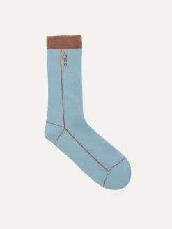 Online Blue With Stripe Socks Dames Accessoires
