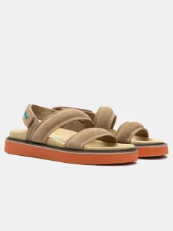 Online Sandal Leather Road Camel Dames Sandalen