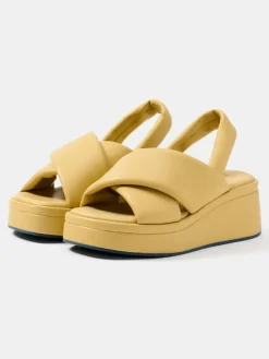 Discount Wedge Sandal Mahon Yellow Dames Sandalen